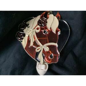 Vintage Suncatcher pretty horse in a heart window decoration ornament